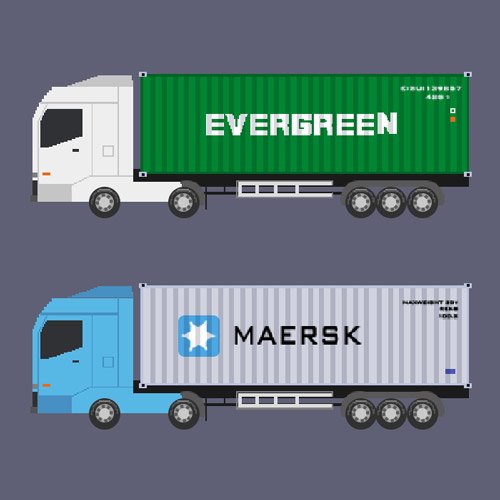 Fussy よく見るトラックの絵 Pixelart ドット絵