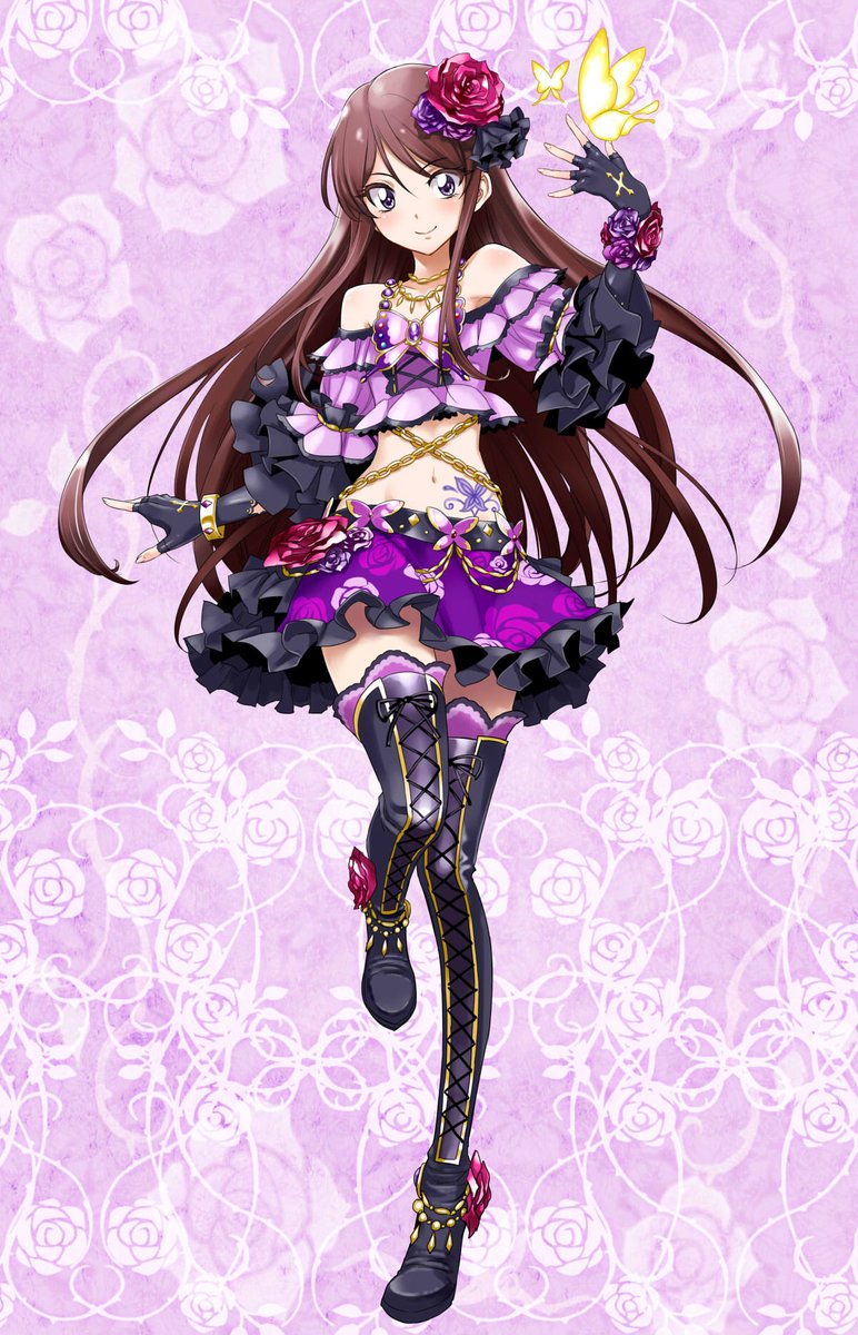 サイン入り紫吹蘭 白っぽ アイカツ ローズボンボンコーデ サイン入り紫吹蘭 白っぽ アイカツ ローズボンボンコーデ