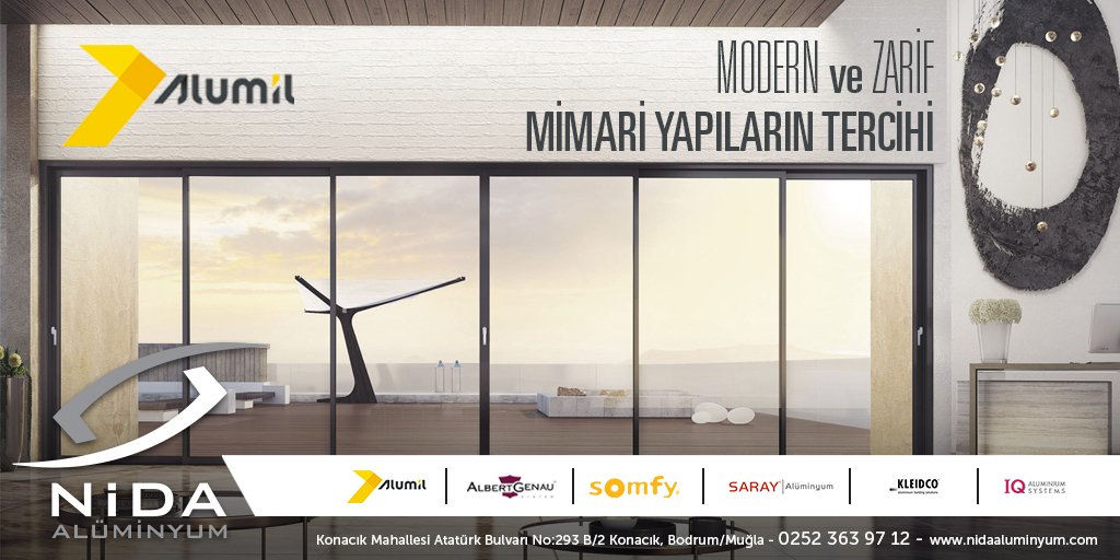 NİDA ALÜMİNYUM
📞0252 363 97 12
nidaaluminyum.com
📍MODERN VE ZARİF MİMARİ YAPILARIN TERCİHİ...

#bodrum #nidaaluminyum #dogramakapı #penceresistemleri #sinekliksistemleri #giydirmecephe #aksesuar #kupeste #korkuluksistemleri #kısbahcesi #otomatikkapı #otomatikpanjur