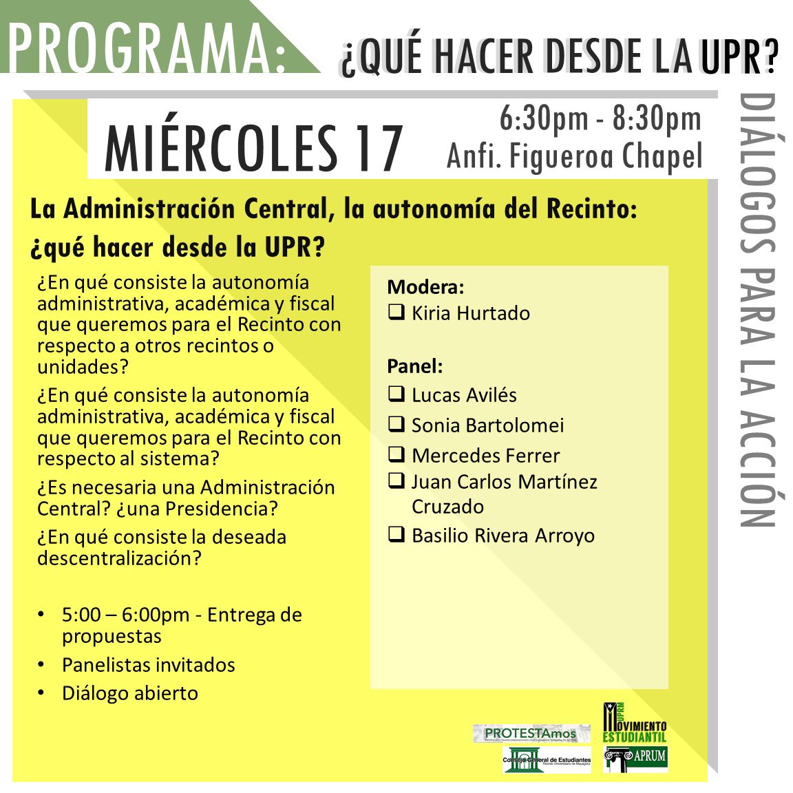 ¡Hoy Miércoles 18*!