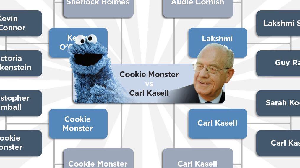whyy's tweet photo. A flashback to our 2015 #PBSvsNPR Public Media Madness tournament – wherein Carl Kasell was voted King of Public Media by fans nationwide. He beat COOKIE MONSTER. That’s power. That’s respect. That’s love. https://t.co/wtWxjlWSTU