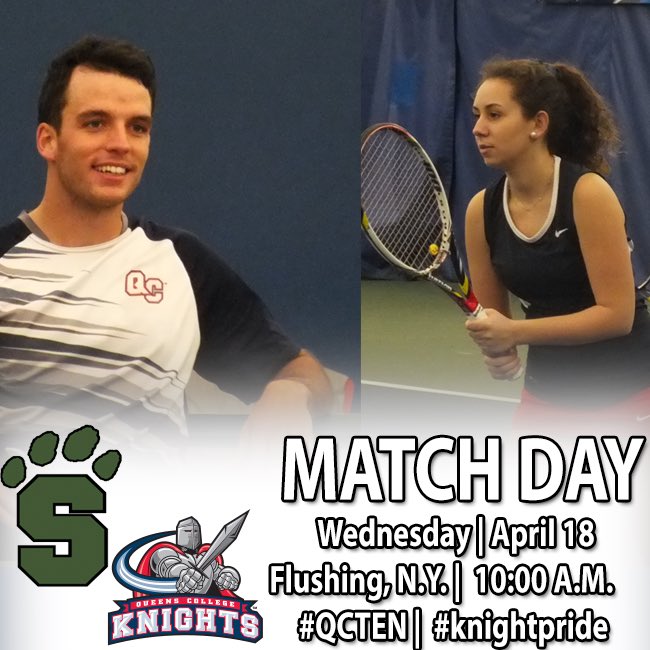 QCKnights's tweet photo. Celebrate the Seniors in their final regular season game as #QCMTEN &amp; #QCWTEN take to the court this morning at 10 am for a matchup with Salem International University! The men tune up for the ECC Tournament and the women honor senior Emy Alplund...cheer us on! 
#knightpride https://t.co/VPrdsFA2qi