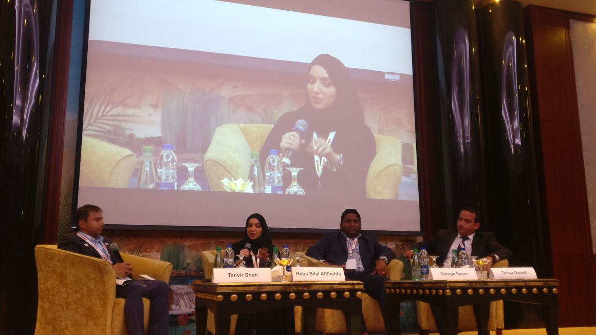 ECCOUNCIL's tweet photo. Panel Discussion by Tanvir Shah, Tom Gamali @MashreqBank1, George Eapen (CISO @generalelectric) and Heba Bilal Alshehhi @itdtweets on Combating Cyber-Attacks with Blockchain Technology!
#MENACISOSummit #MENASecurity #GDPR #ECCouncil #Blockchain #cybersecurity #womeninsecurity https://t.co/vrzEv7B0is