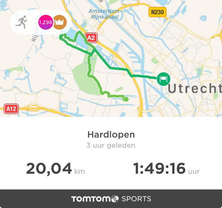 Heerlijke ochtend duurloop. De volgende keer wel water meenemen met het ook ‘s ochtends toch al warme zonnetje☀️🏃🏻‍♀️