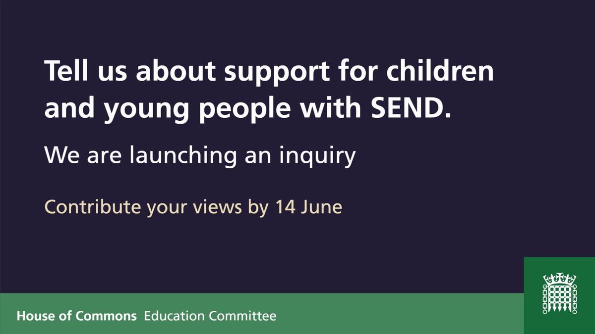 We have launched a new inquiry into special educational needs and disabilities. Find out more, including the terms of reference, here goo.gl/L9qukM