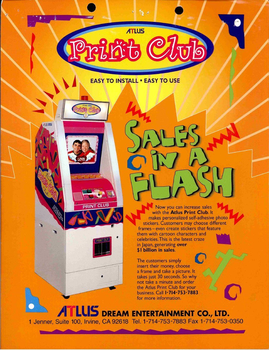 John Andersen Twitter: "In 1997, Atlus and Sega Atlus Dream Entertainment to bring its purikura Print Club machines the U.S. There Pokemon, Looney Tunes and Sanrio designs available.