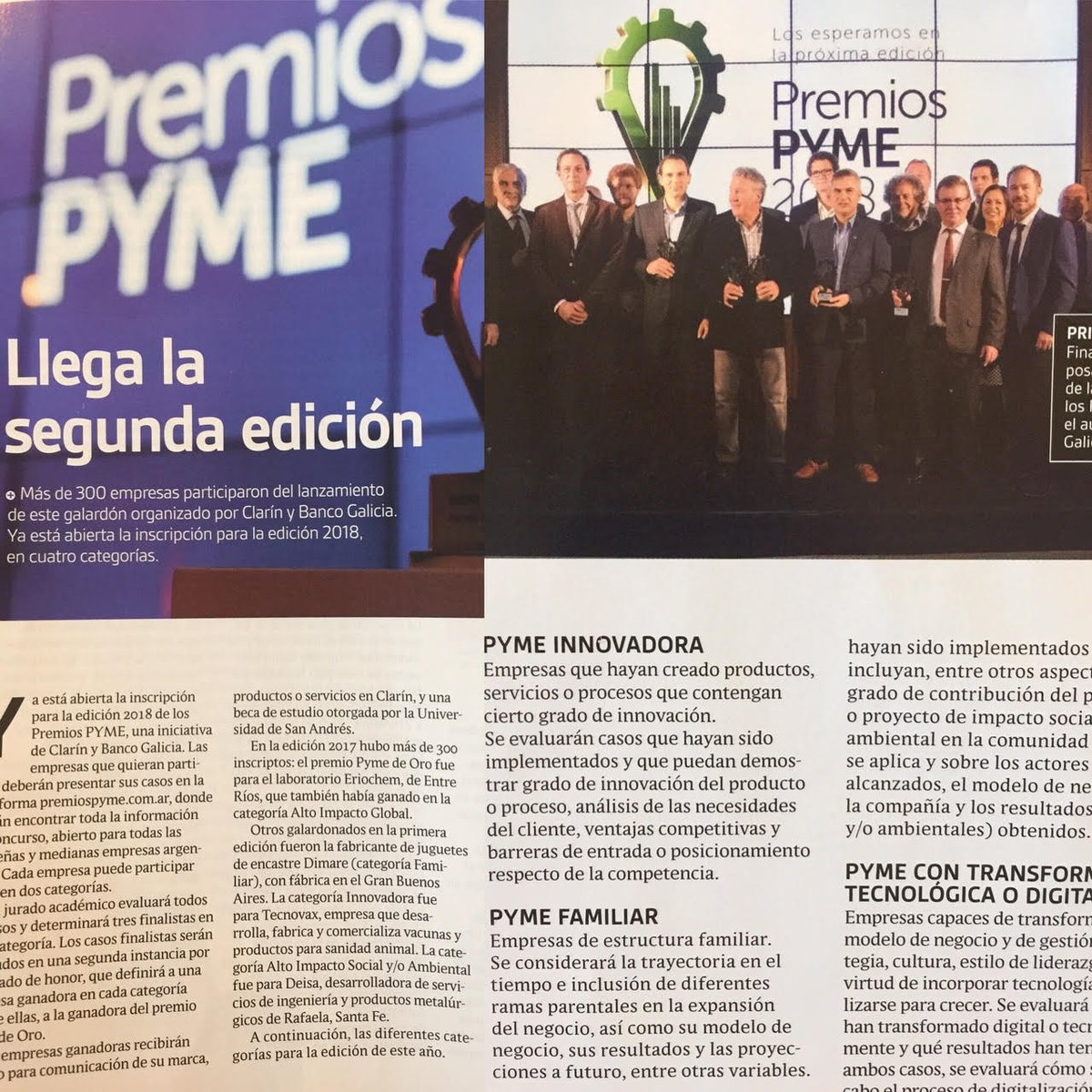 DanielRasti's tweet photo. Juguetes Rasti en Revista Pyme de Clarin de Marzo promocionando la segunda edición del Premio Pymes. @RastiArg obtuvo el Premio Pymes 2017 en la categoría Pymes Familiares. https://t.co/hu05yj88i7
