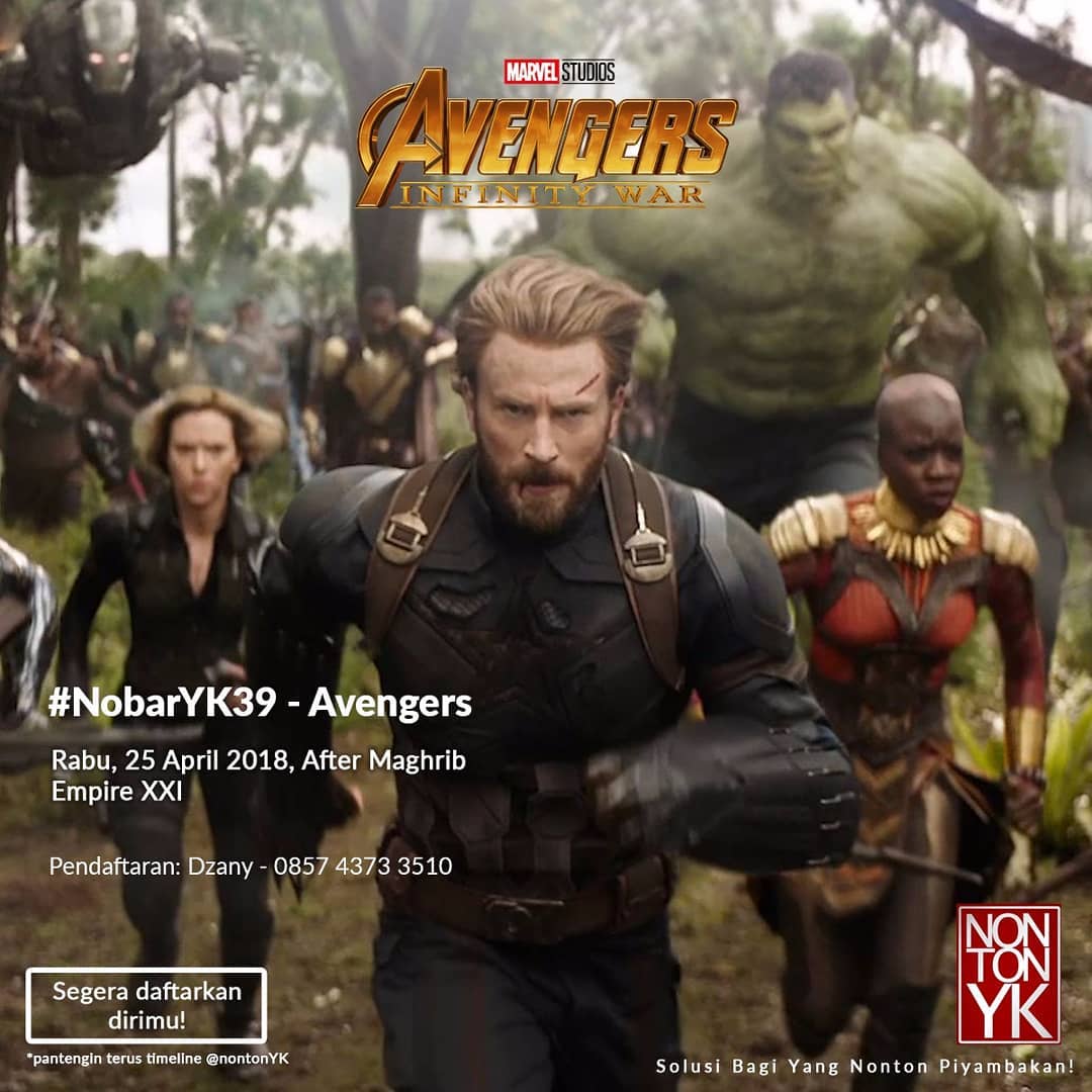 Kuy lah. Kita #NobarYK39 -Avengers #InfinityWar. Cek cek info nya yaaaa!