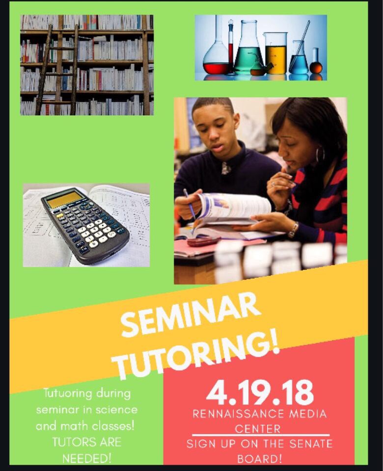 rhssenate's tweet photo. Seminar Tutoring start this Thursday, April 19th https://t.co/ZAskW8afs2
