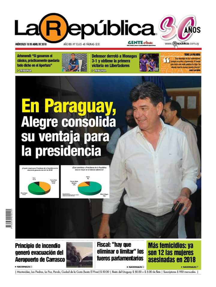 rosavacchettapy's tweet image. Encuesta uruguaya dá ganador a Alegre