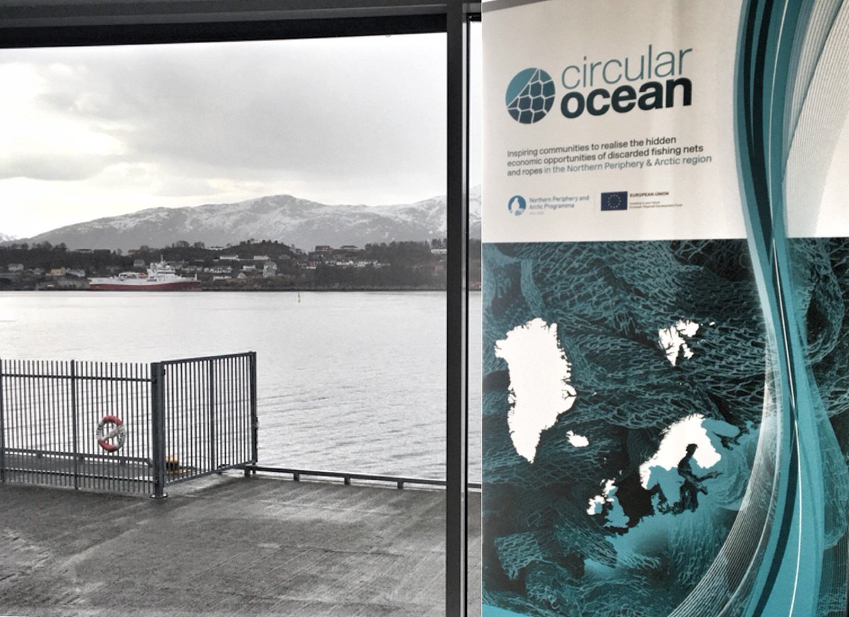 GeoEnvTech's tweet photo. We are in Ålesund, Norway 🇳🇴 at the @CircularOcean conference discussing about  use of waste fishing net materials in creating new business opportunities and practices for better management of marine plastics
➡ https://t.co/OFJbItFjD4
#H2020 #circularocean https://t.co/JIUcUwJJCs