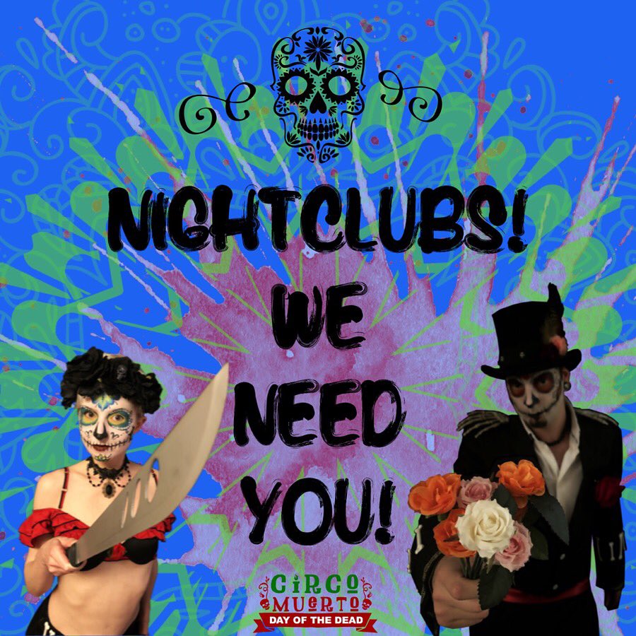 CircoMuerto's tweet photo. UK Nightclubs we need your help! Weβre looking for a nightclub stage to film some promo on! Can you help? Ideally North UK, your venue can be tagged in promo we make there! #nightclubs #nightclubstage #canyouhelpus #lookingforavenue #nightclubpromoter #stageshow #wednesday https://t.co/N4BSgljXdU