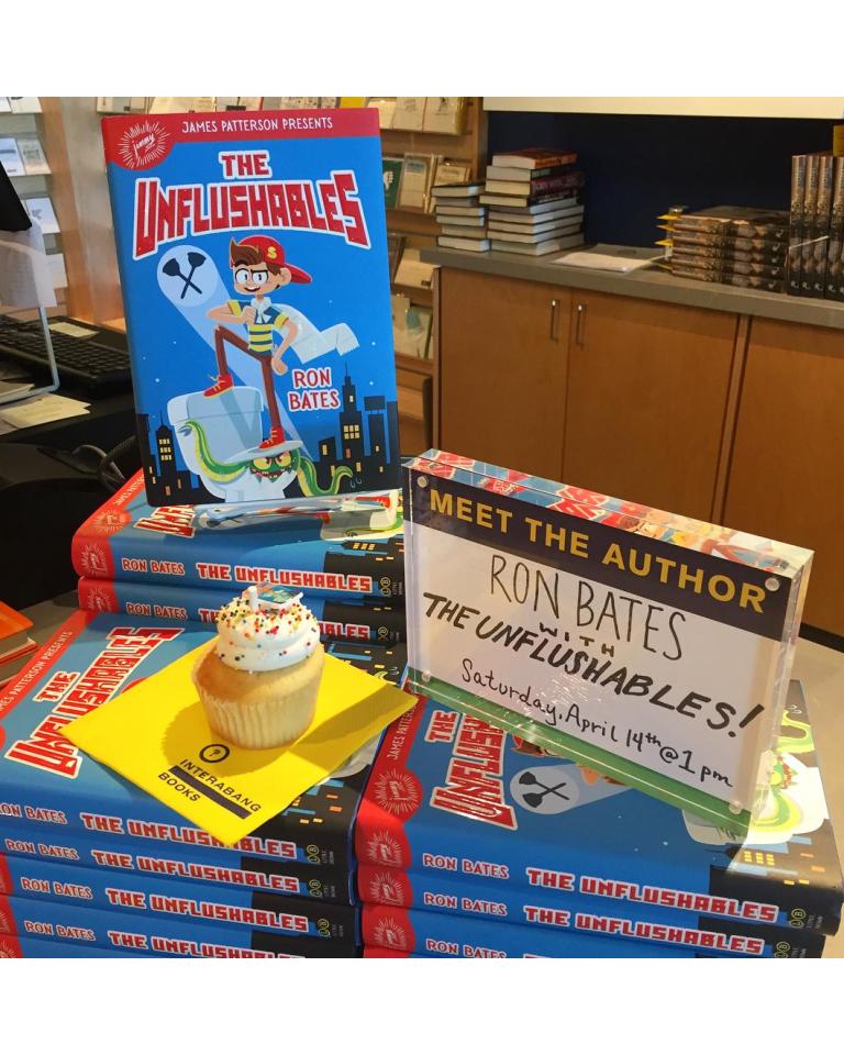RonBates2U's tweet photo. Sweet! Can't say enough about the cupcakes from @GTownCupcake (the tiny covers of The Unflushables on the frosting were true works of art) that magically appeared at our launch party at @interabangbooks. Thanks @jimmy_books, they were a big hit! https://t.co/bSryt0B2ta