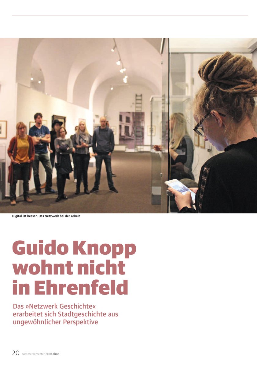 luc_jac's tweet photo. Guido Knopp wohnt nicht in Ehrenfeld! 😉 
 
In der aktuellen alma, dem Kölner Hochschulmagazin der @StadtRevue sprechen wir vom #NetzwerkKölnischeGeschichte über #PublicHistory, Stadtgeschichte &amp; die #histobar. 
Schaut mal rein.❤️
Komplette Ausgabe: https://t.co/zzB9cLPq8L https://t.co/uyqsXzPz5A
