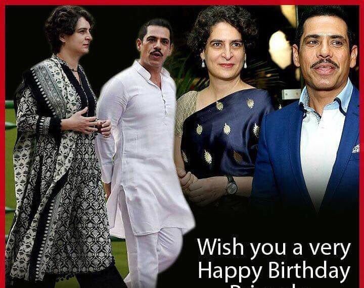 Happy birthday to Robert Vadra ji. Hoping to see you & priyanka mam in active politics. 