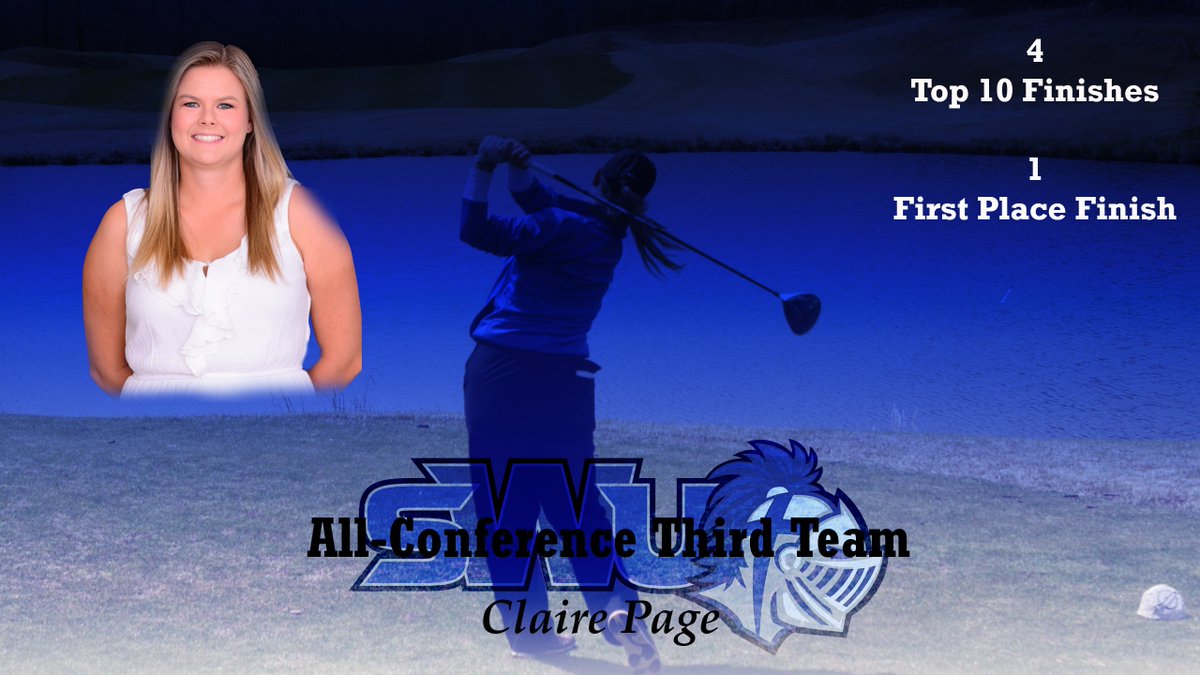 SWUWarriors's tweet photo. Page earns spot on Conference Carolinas All-Conference Third Team! Congratulations to Claire and @swu_golf #teamswu #onewarrior #swulife https://t.co/OWXZFbw5kG