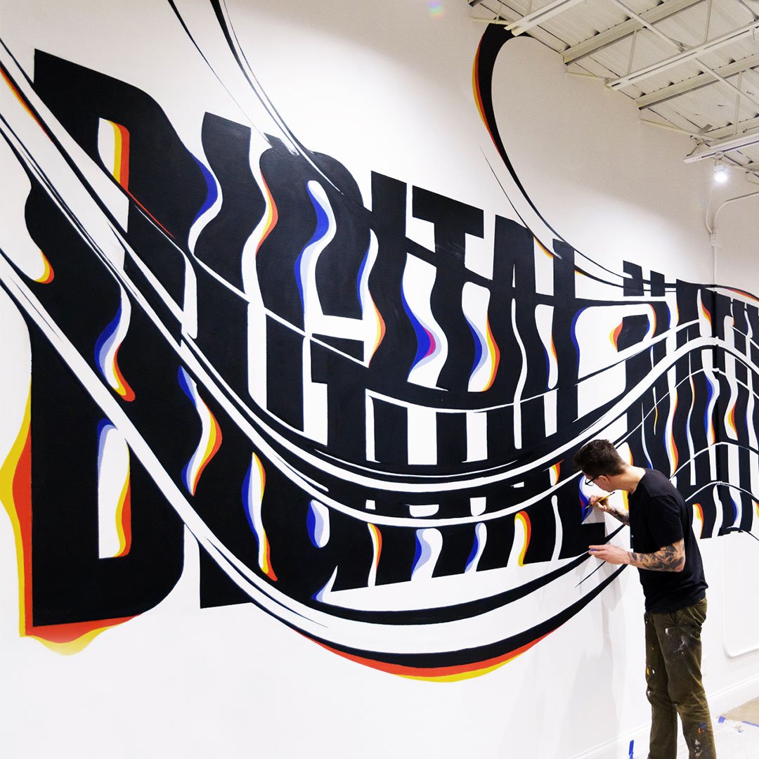 BrandNewCreativ's tweet image. At BNC we love surprising #lettering like this mural by designer and letterer Ben Johnston for Digital Natives.
#bncloves #bncprojects #typography #design #graphicdesign #WIP #GreatWork4GreatPeople #focused #digitalart
