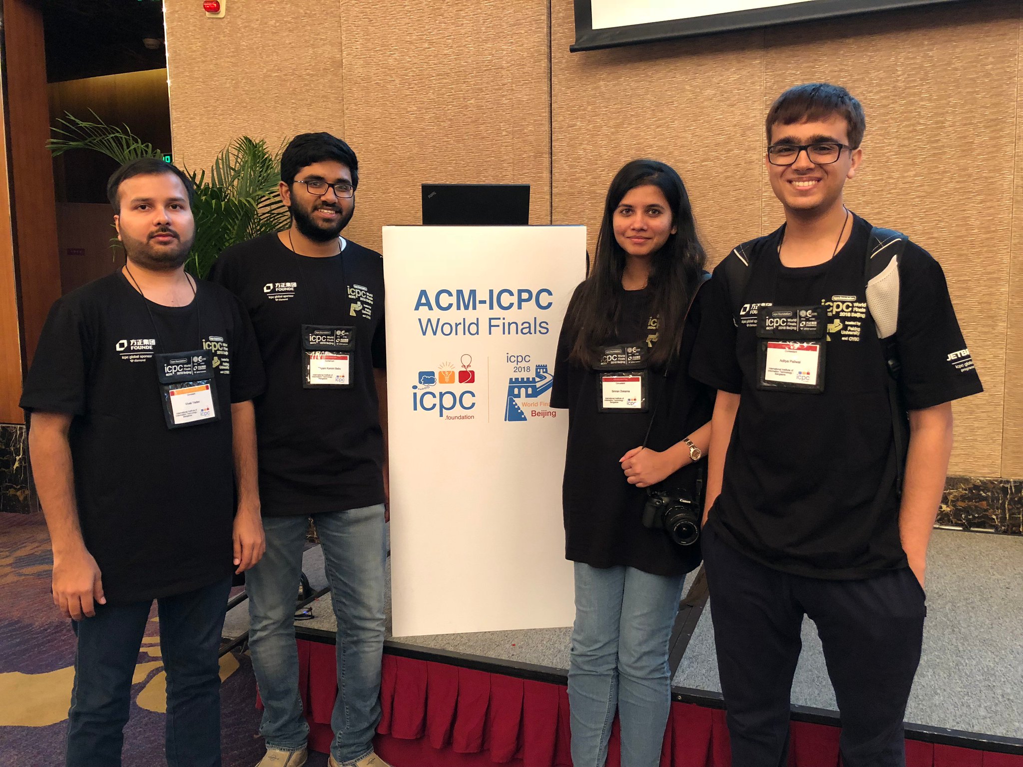 Iiit Bangalore Our Imtech Students Aditya Paliwal 5th Year Imtech Simran Dokania 5th Year Imtech And Shyam K B 4th Year Imtech Are At 42nd Annual Acm Icpc World Finals T Co Acgrg91ed9