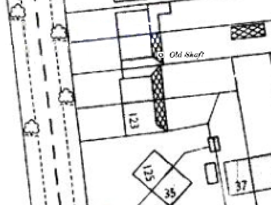 Geoinvestigate's tweet photo. Geoinvestigate #mineshaft and #sinkhole #HELPLINE assists caller with #deskstudy #siteinvestigation to locate old #ironstone #shaft in rear garden. #Mineentry is circular as shown by this accurate old 1866 map. Tune in tomorrow to see what was found below the surface. https://t.co/6H2CryWulZ