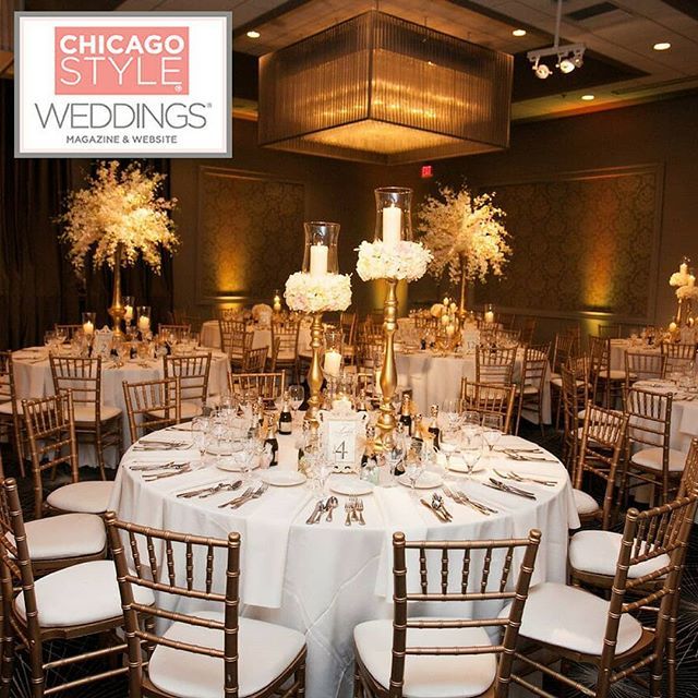 This stunning gold and ivory reception at @estate_chicago is featured on @chistyleweddings! || Venue + Catering: @estate_chicago | Cake: @elysiarootcakes | Entertainment, Photography & Film: @mikestaffproductions | Floral: @yannidesignstudio | Linen: @bbjlinen | Bridal Attir…