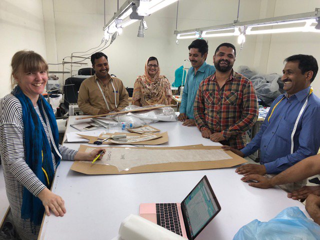 OutsoAB's tweet image. The bond between the Swedes and the Pakistanis are growing stronger everyday! 💪 At this moment Annika, our product developer, is working on site in our factory in Lahore.