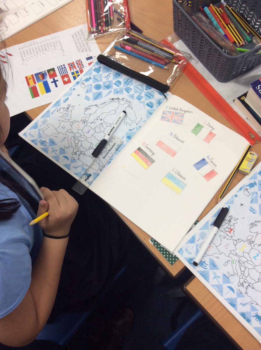 TeamFiveStBs's tweet photo. Team 5 have been using their collaborating muscles to locate countries of Europe. https://t.co/0vsjdQfLPl