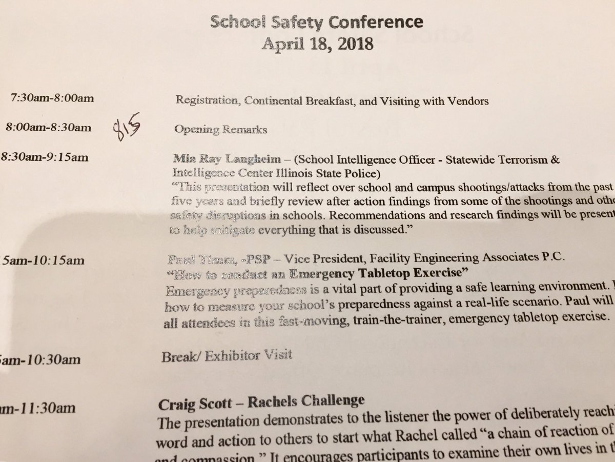 sckoolguy's tweet photo. Here in MtProspect at #SchoolSafetyConference with 500 others. @media ? https://t.co/EucYvcfJYg
