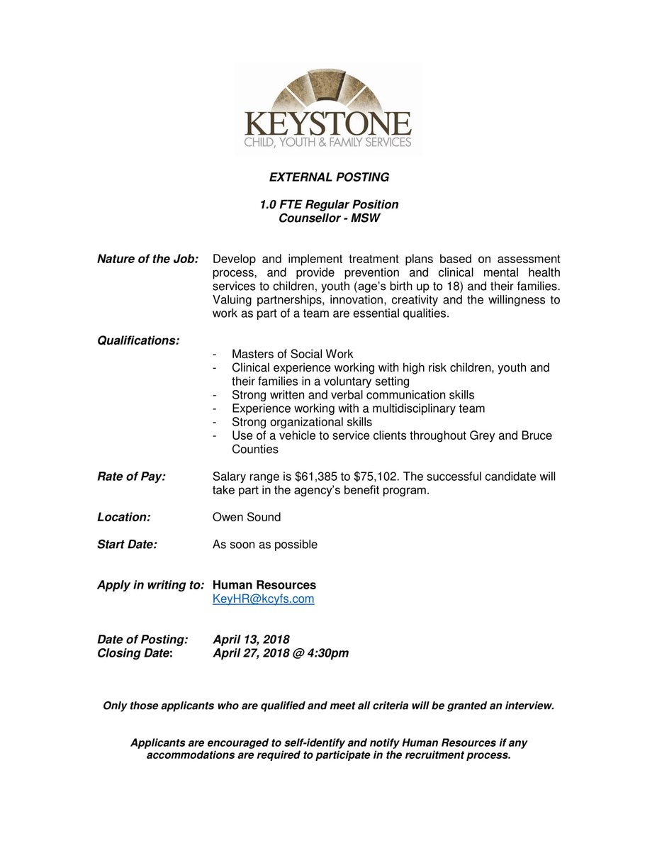 Job Postings! Keystone Child, Youth &amp; Family Services