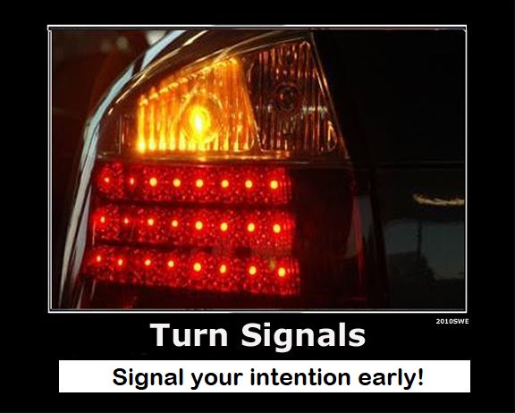 Safe Driving Tip - Helpful tip to know.  Get into your lane in advance!