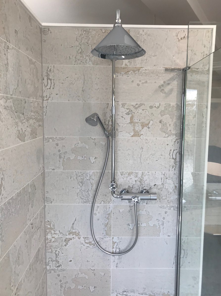 Another sneak peak from a brand new display in our showroom! This stunning Axor Showerpipe oozes industrial chic, with it's statement conical shower head. If you love clean lines and sharp design, then this may just be the perfect addition to your bathroom!