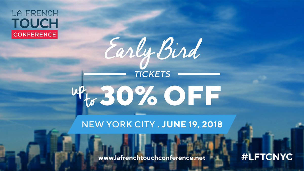 FrenchTouchConf's tweet image. You are interested in #LFTCNYC2018? Quick! Get your early bird ticket here (up to 30% off!): bit.ly/2pTnFFf
#EuropeanTouch #LTFCNYC #LFTC #earlybird