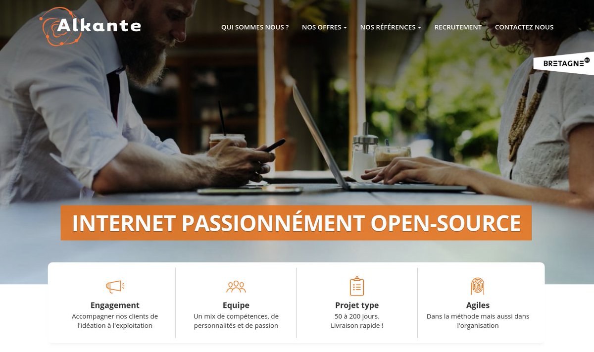 Nous recherchons des développeurs Open Source (H/F) pour nos agences de Rennes et Saint Malo.

Rendez-vous sur notre nouveau site web alkante.com
<a href="/RennesAtalante/">Rennes Atalante</a> <a href="/LaFTRSM/">La French Tech Rennes St Malo</a> <a href="/DigitalStMalo/">Digital Saint-Malo</a> <a href="/SaintMaloAgglo/">StMalo Agglomération</a> @adnouest