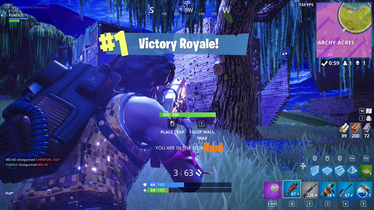 FUM3LE's tweet photo. So... I started playing a couple weeks a go and I finally have a couple of wins under my belt today. Both wins were in the storm though 😂Time to grind some more W 's #Fotnite #BattleRoyale #LetsGo  💪 https://t.co/nBL5vFFhd0