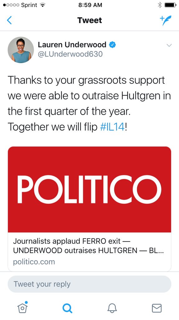 IndivisibleKCIL's tweet photo. @Redistrict Is it time to reevaluate that #il14 rating with @LUnderwood630 yet? https://t.co/z73AXxwwyK