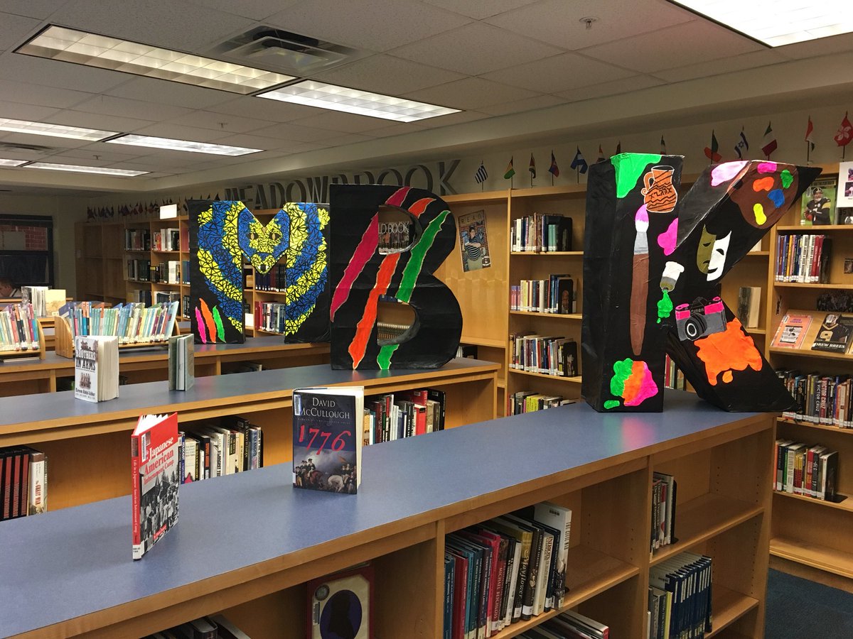 The HUGE MBK letters from the CCPS Fine Arts Show are now gracing the MBK Library!