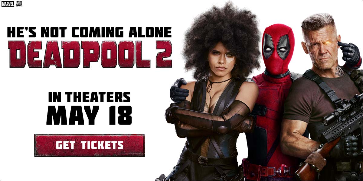 RegalMovies's tweet photo. #Deadpool 2 tickets are now on sale. 🎟: https://t.co/7kOFOmgQFJ https://t.co/kKFDhhEcu8