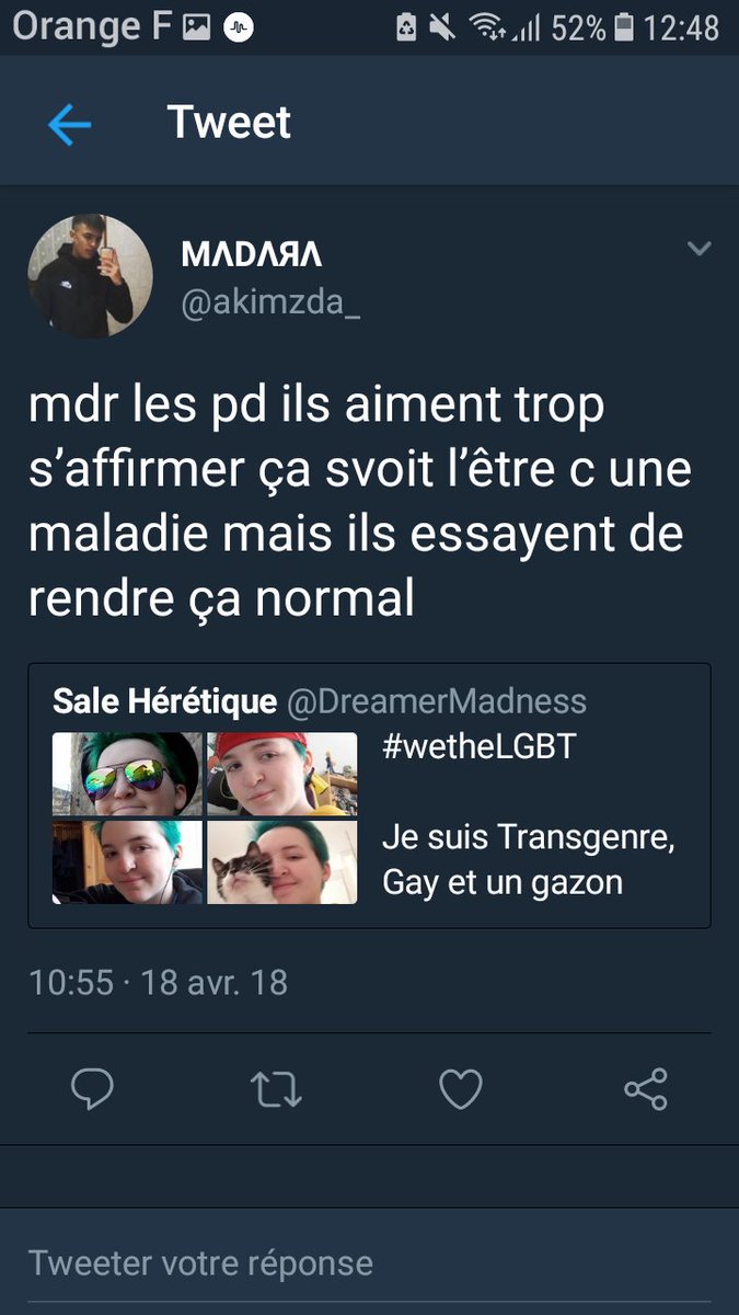 SaleHeretique's tweet photo. [TW HARCÈLEMENT/HOMOPHOBIE/TRANSPHOBIE/HAINEUX/ETC

Je vais vous montrer 1/5 des messages que j'ai reçu depuis hier soir

Ça va prendre plusieurs tweet

Pour bien vous faire comprendre la gravité de la chose https://t.co/rruNUiMKsy