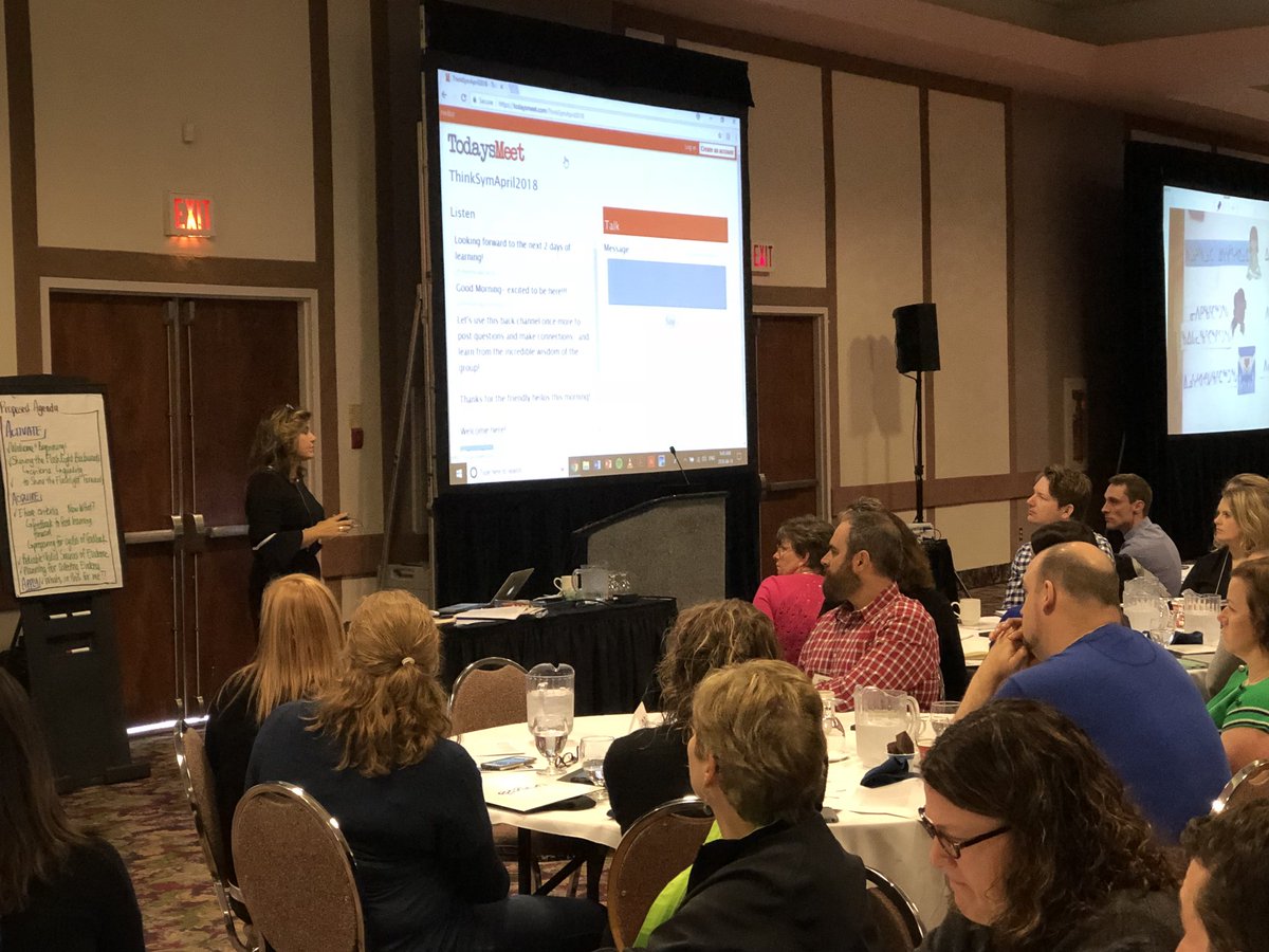 AnnGagan's tweet photo. @ValourSchool team front and centre with @Sandra_Herbst this morning @eostaffdevnet #ThinkSym this morning https://t.co/ZrkRH72UU4