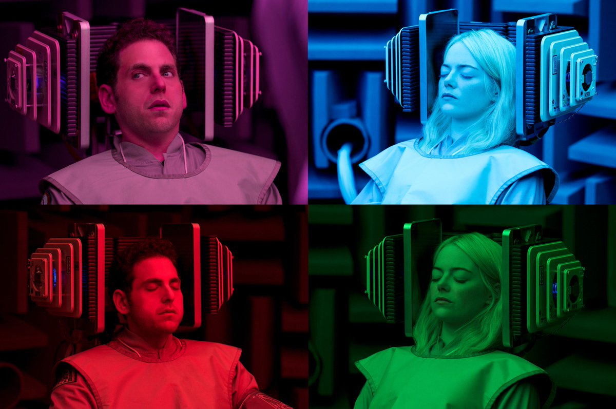 netflix's tweet photo. Emma Stone. 
Jonah Hill. 
Justin Theroux. 
Prepare yourself for Maniac. 
Coming soon. https://t.co/SZJNhlmmTF