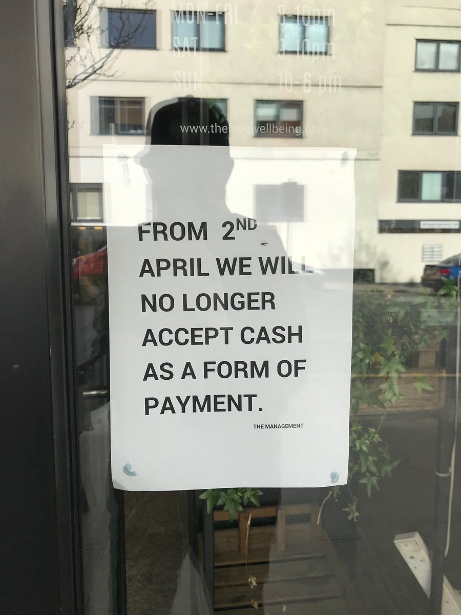 JCtheOriginal's tweet photo. slightly out of date sign... but a sign of things to come... #cashless in #hackeny https://t.co/DnpF4dw1Vg