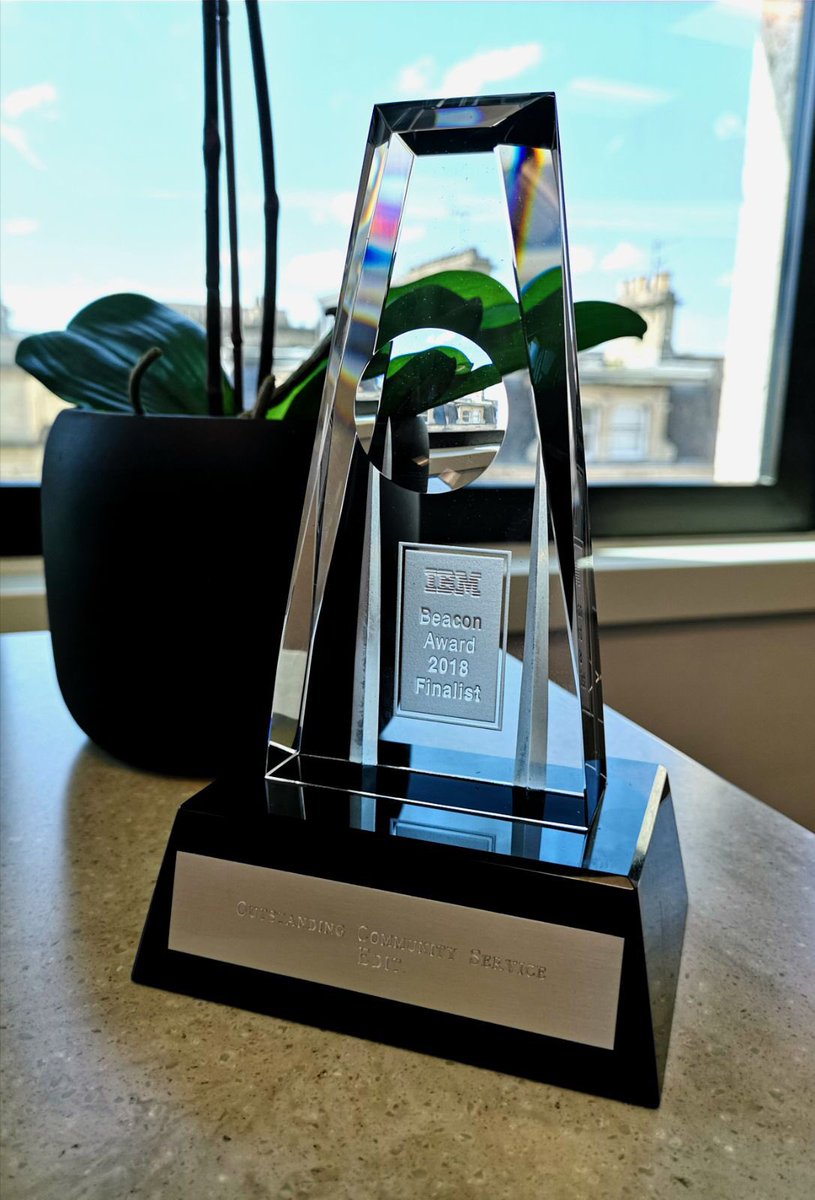 branded_3's tweet photo. Look how it glimmers! Finally we can proudly show off our @IBM trophy #HumpDayMotivation https://t.co/RkSmhjBlnr