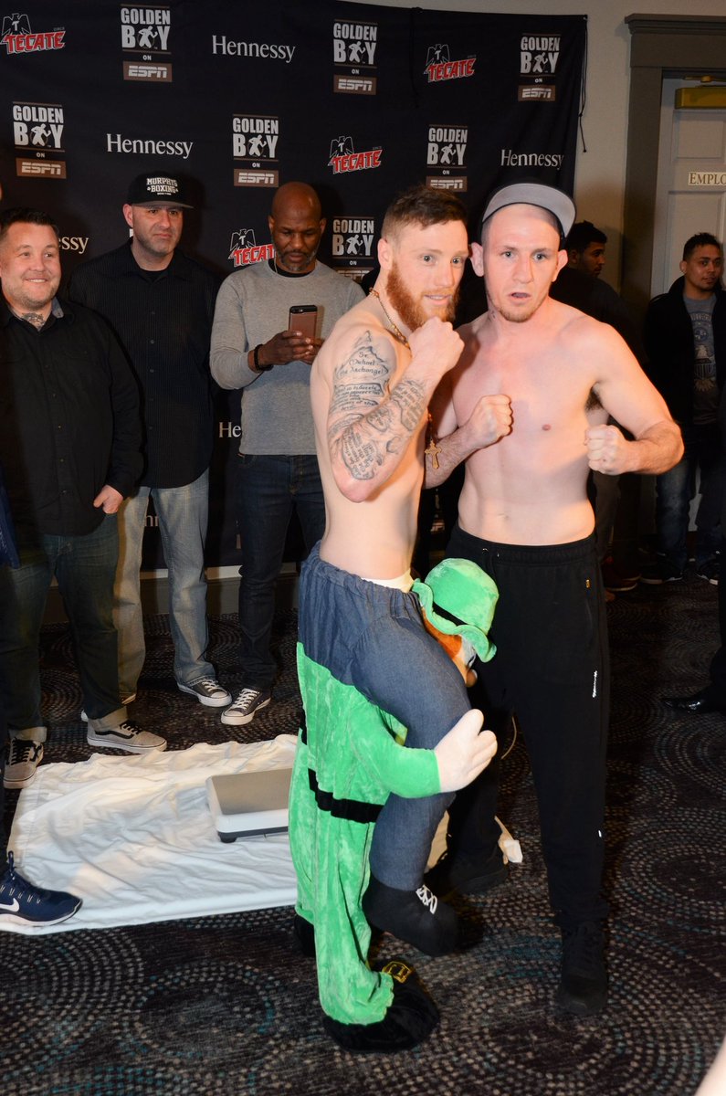 @KenDKM, Sean Sullivan & @THEREALBHOP enjoying my antics at the weigh in last month. Remember the name #SugarRayMoylette #Beardedbrawler #Mayomauler