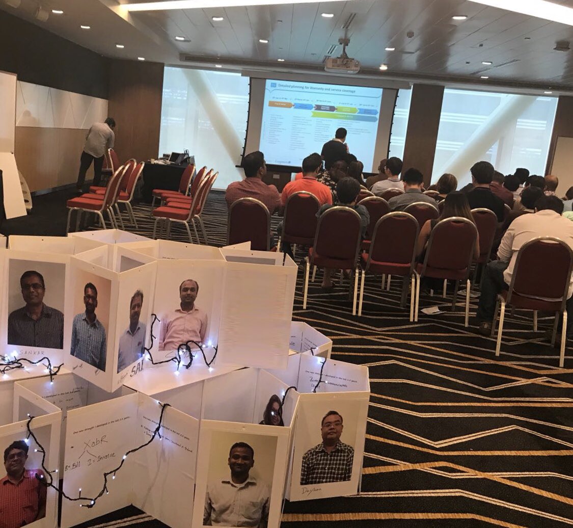 heytownmike's tweet photo. Our last #collaborativesession was amazing! We skipped normal nametags and created BIG A3 name cards everyone signed. They then created their own masterpiece that represented years of work and learnings. That's acceleration, even so close to the final finish line. @CapgeminiASE https://t.co/DoDX0nbwFG