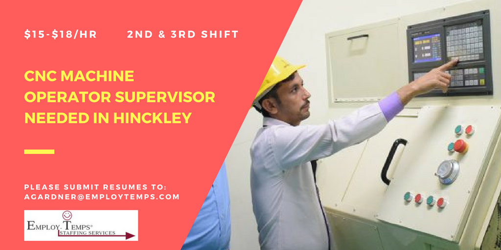 EmployTemps's tweet photo. CNC Machine Operator Supervisors needed in Hinckley
2nd & 3rd shift
$15-$18/hr
Requirements:
3+ yrs of CNC Machinist experience
Call 330-722-924
#CNCoperator #CNCmachinist #machinist #CNCsupervisor #2ndshift #3rdshfit #applynow #employteps #manufacturing #manufacturer https://t.co/cF7daxABkg