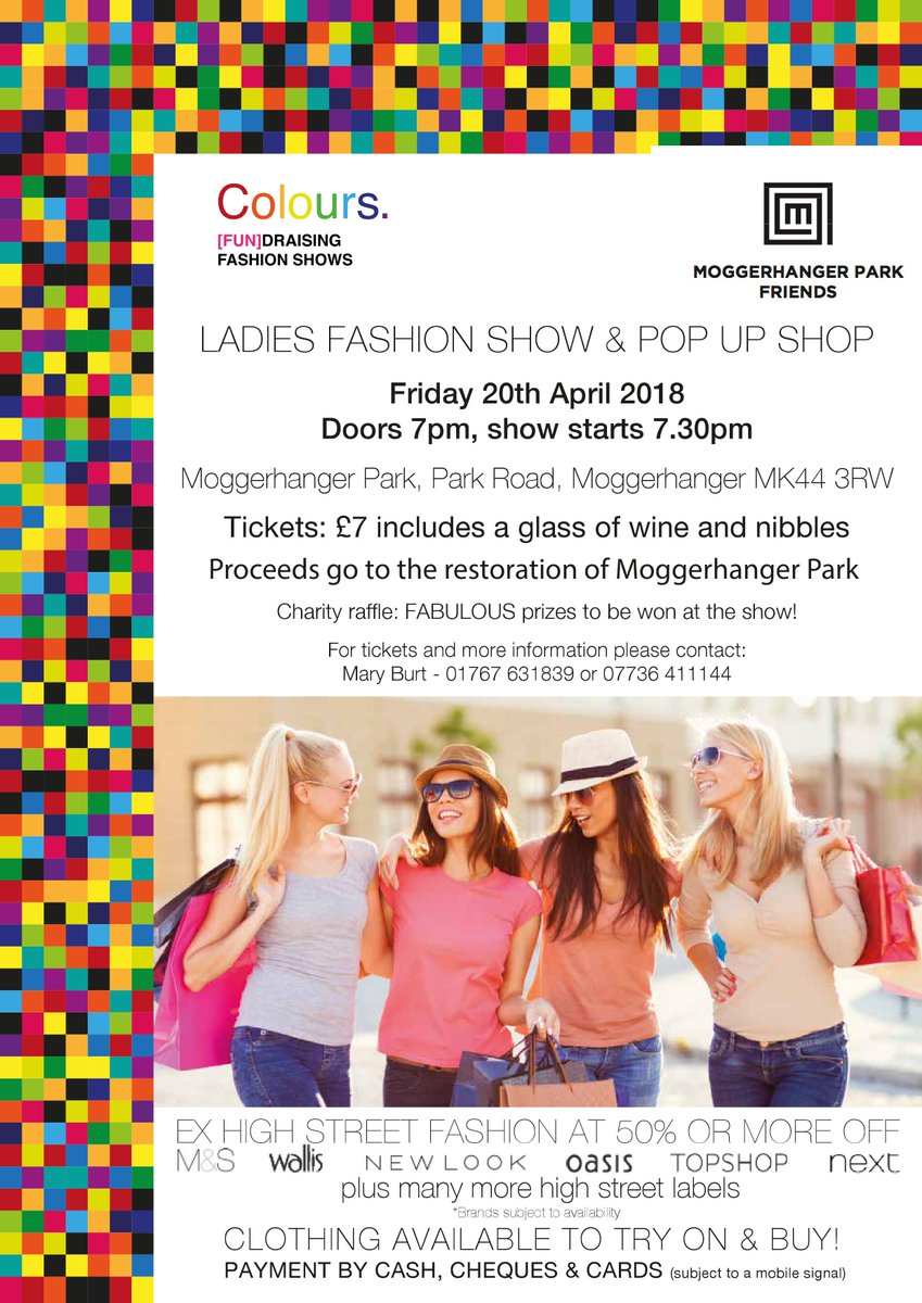 Two days until the charity #fundraising Fashion Show &amp; Pop Up Shop <a href="/MoggerhangerPK/">Moggerhanger Park</a> - 50% or more off brands such as M&amp;S, Next, Topshop, Wallis, New Look + more!  Tickets £7 includes a glass of wine | Friday 7pm | Moggerhanger Park MK44 3RW #fashion #discounts #GirlsNightOut