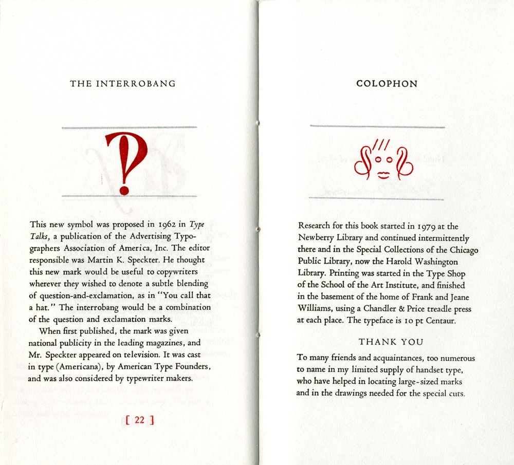 CCCArchives's tweet photo. #TypeTuesday "A Little Bit About Punctuation and Other Funny Marks," by Muriel Underwood, 1995, Center for Book &amp; Paper Arts. https://t.co/McxVbq17Nx