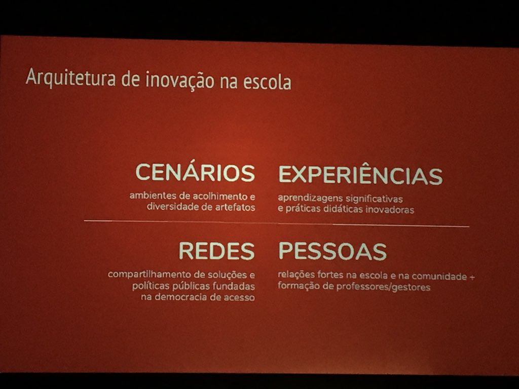 bredtech_'s tweet image. Arquitetura de inovação na escola. Cenários, experiências, redes e pessoas. É preciso pensar na estrutura física das escolas (paredes ou ausência delas), no uso de celulares em sala de aula, formação inovadora de professores, relações fortes nas comunidades, inovação em rede...