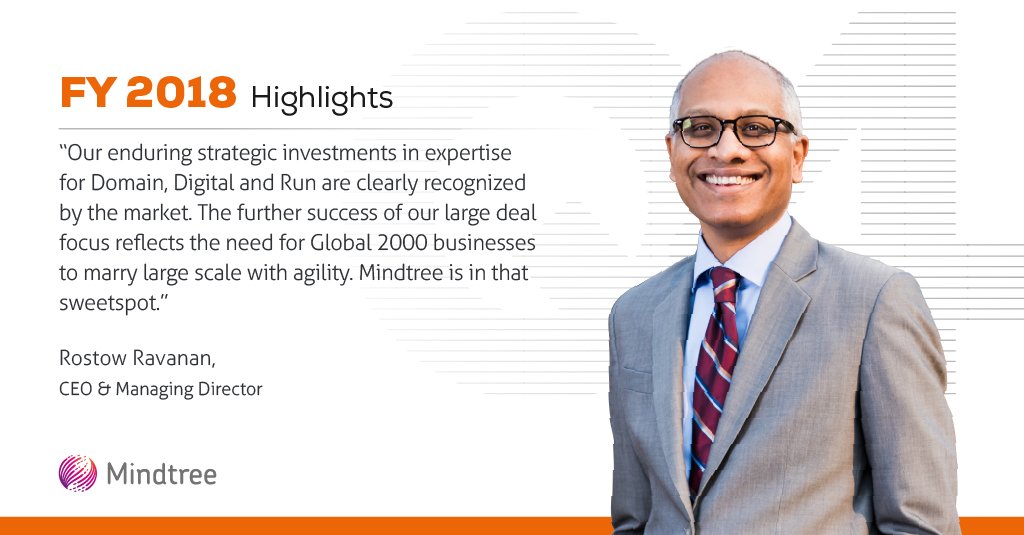 Mindtree_Ltd's tweet photo. “Our enduring strategic investments in expertise for Domain, Digital and Run are clearly recognized by the market. The further success of our large deal focus reflects the need for Global 2000 businesses to marry large scale with agility...” @RostowRavanan https://t.co/iupoRHbXOm https://t.co/RuxWleq767