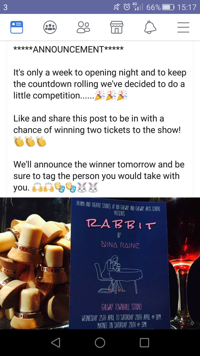 Rabbit_Galway's tweet photo. There's only a week to go so check out our competition on FB. Like and share the FB post to enter and win 2 free tickets to the show! 
🙌🙌🙌🐰🐰🐰🎉🎉🎉
#Tminus7 #rabbit #cuirt2018 @CuirtFestival @THTG https://t.co/BbkOVVo9Ud