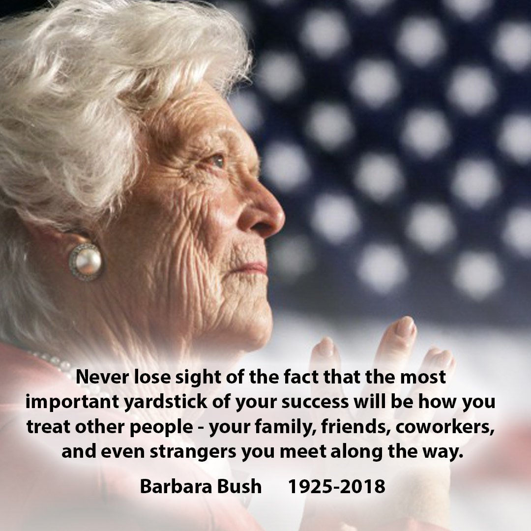RepNesbit's tweet image. Saddened to hear of the passing of this great First Lady. Thoughts and prayers to the #Bush family.